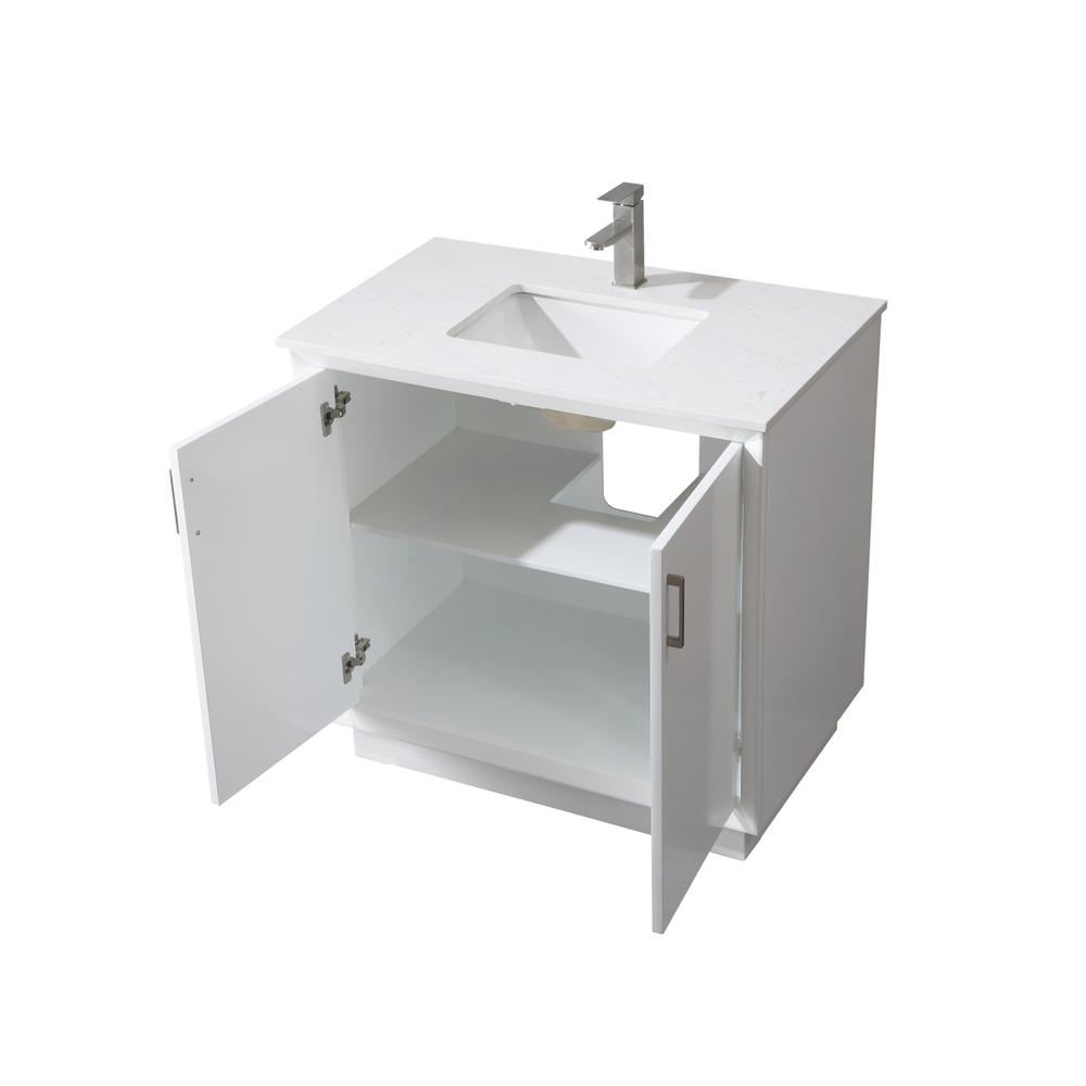 36 Inch SIngle Bathroom Vanity In White. Picture 9