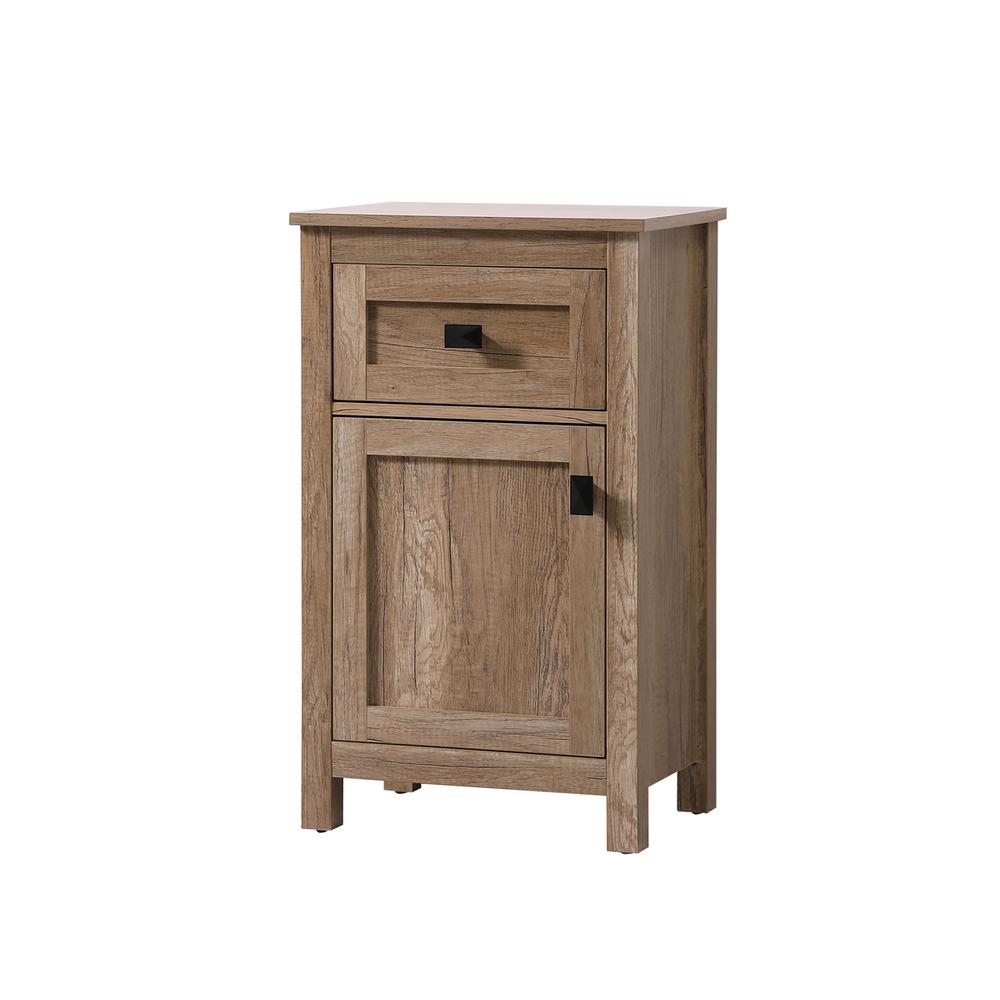 18 Inch Wide Bathroom Storage Freedstanding Cabinet In Natural Oak. Picture 2