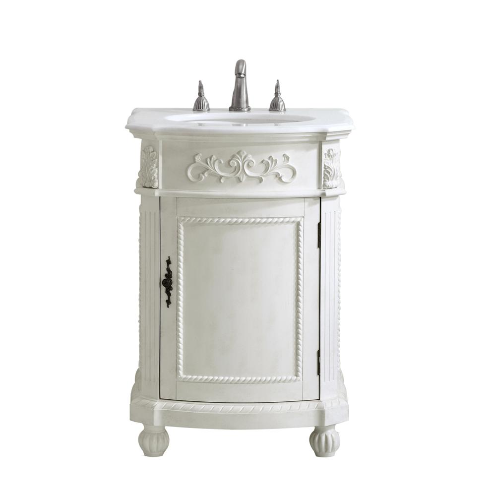 24 inch Single Bathroom vanity in Antique White. Picture 1