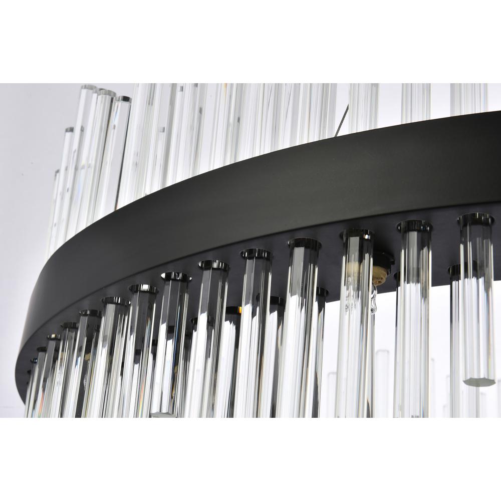 Dallas 36 inch round crystal pendant in black. Picture 4