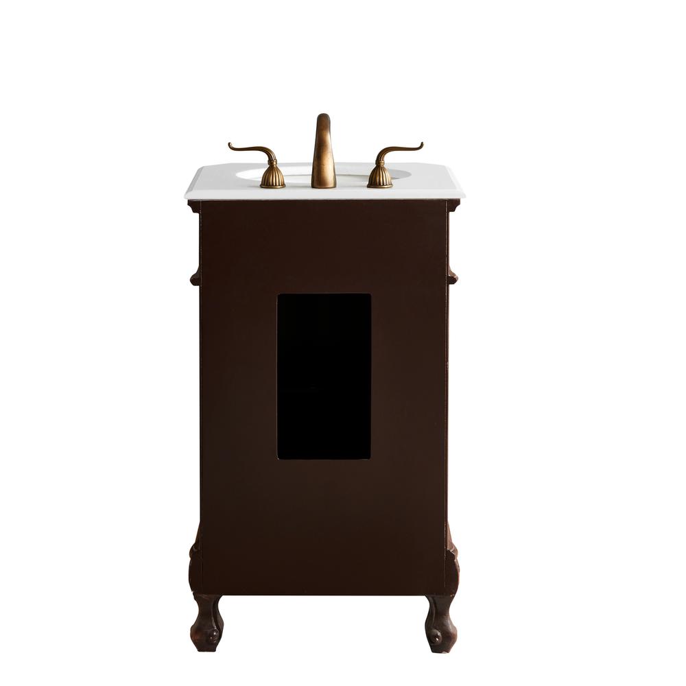 21 inch Single Bathroom vanity in Teak Color with ivory white engineered marble. Picture 8