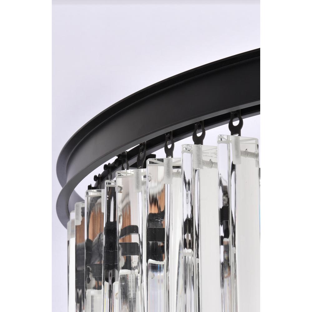 Sydney 30 inch spiral crystal chandelier in matte black. Picture 4