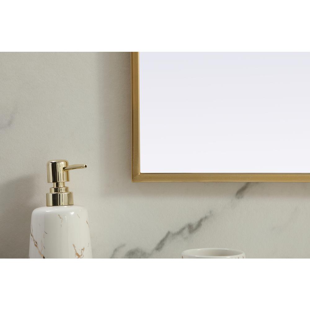 Metal Frame Arch Mirror 40x34 Inch in Brass. Picture 5