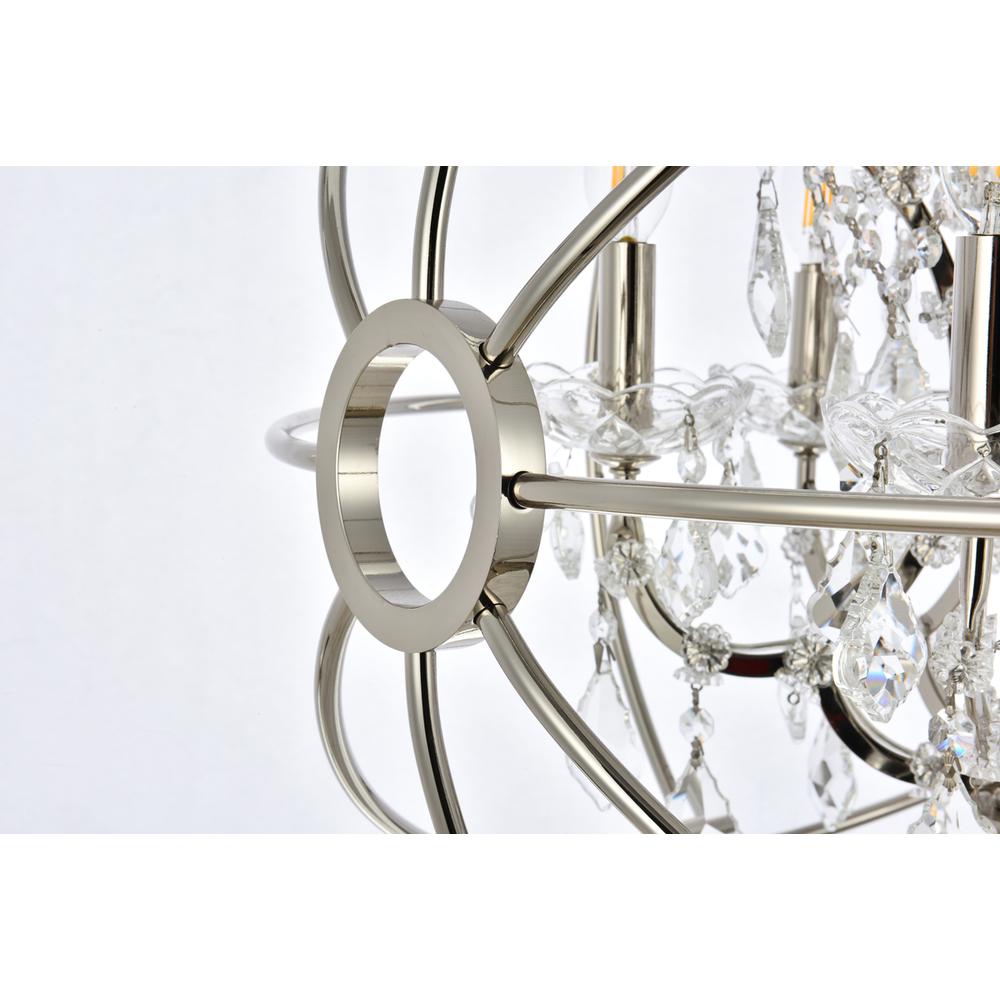 Geneva 6 light polished nickel Chandelier Clear Royal Cut crystal. Picture 3