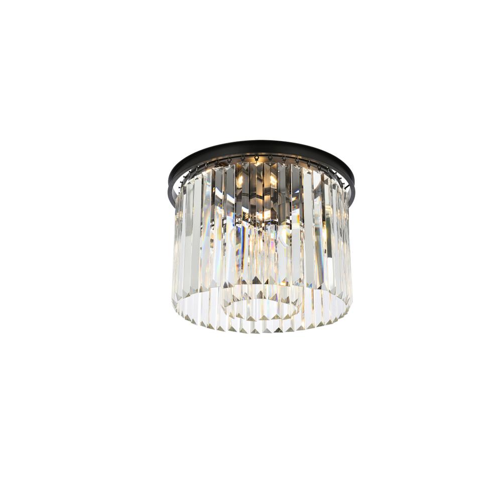 Sydney 6 light Matte Black Flush Mount Clear Royal Cut Crystal. Picture 2