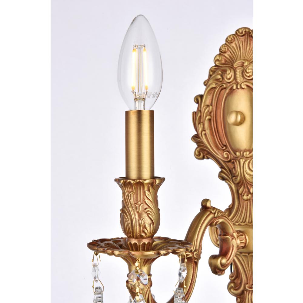 Monarch 1 light French Gold Wall Sconce Clear Royal Cut Crystal. Picture 3