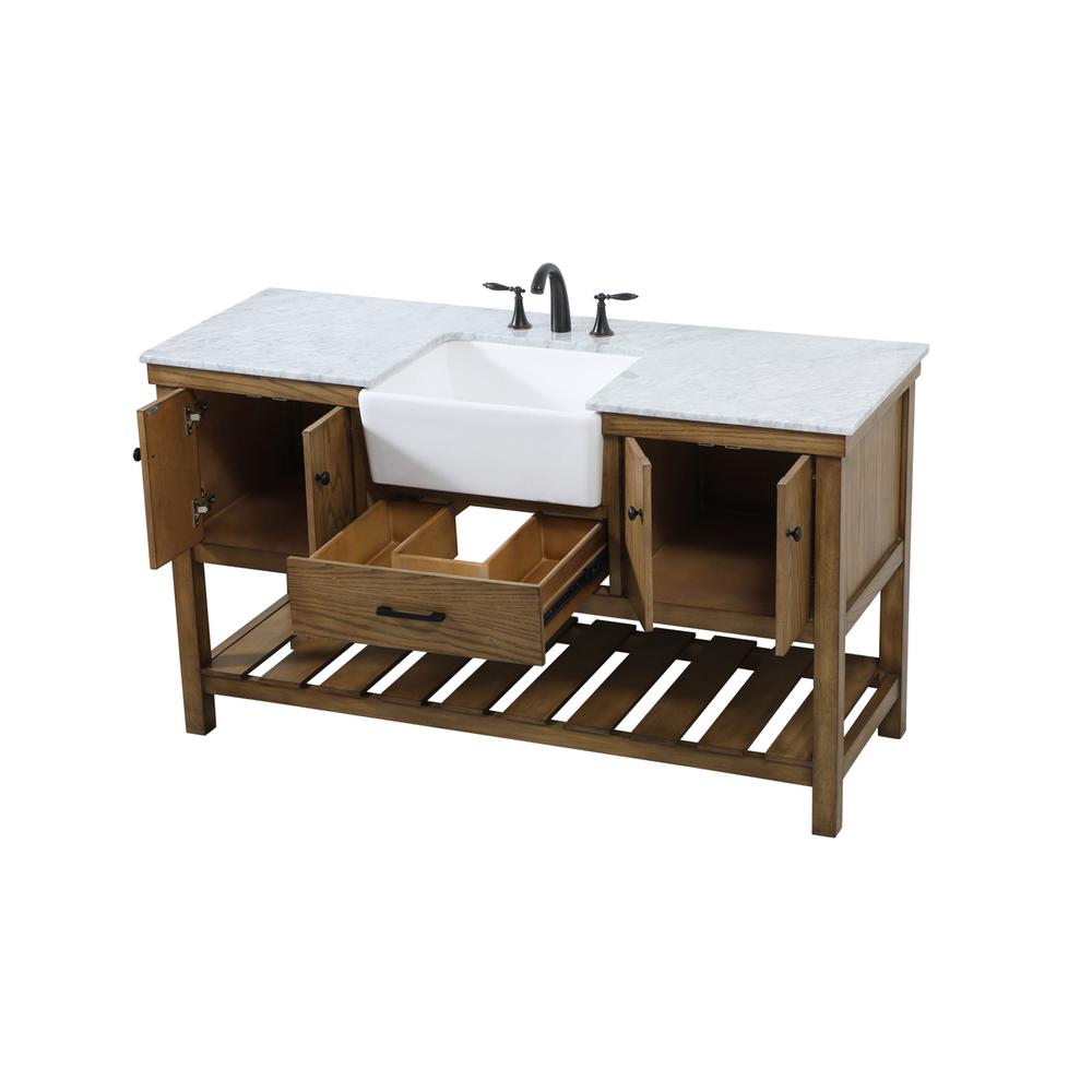 60 inch Single bathroom vanity in driftwood. Picture 9