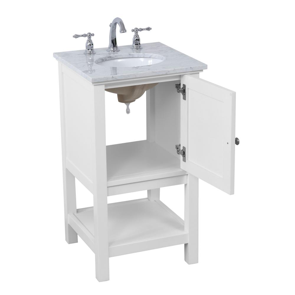 19 in. Single bathroom vanity set in White. Picture 13