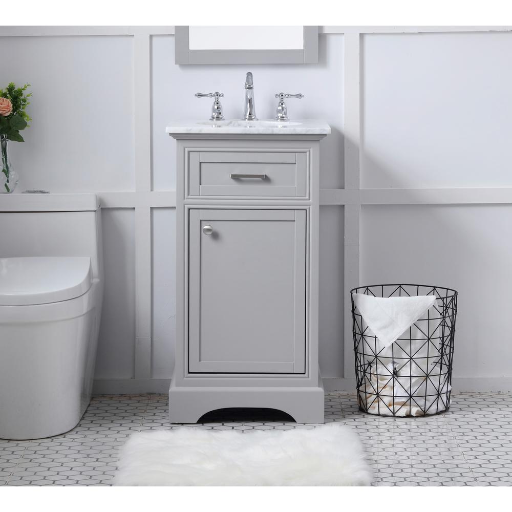 19 in. Single Bathroom Vanity set in light grey. Picture 14
