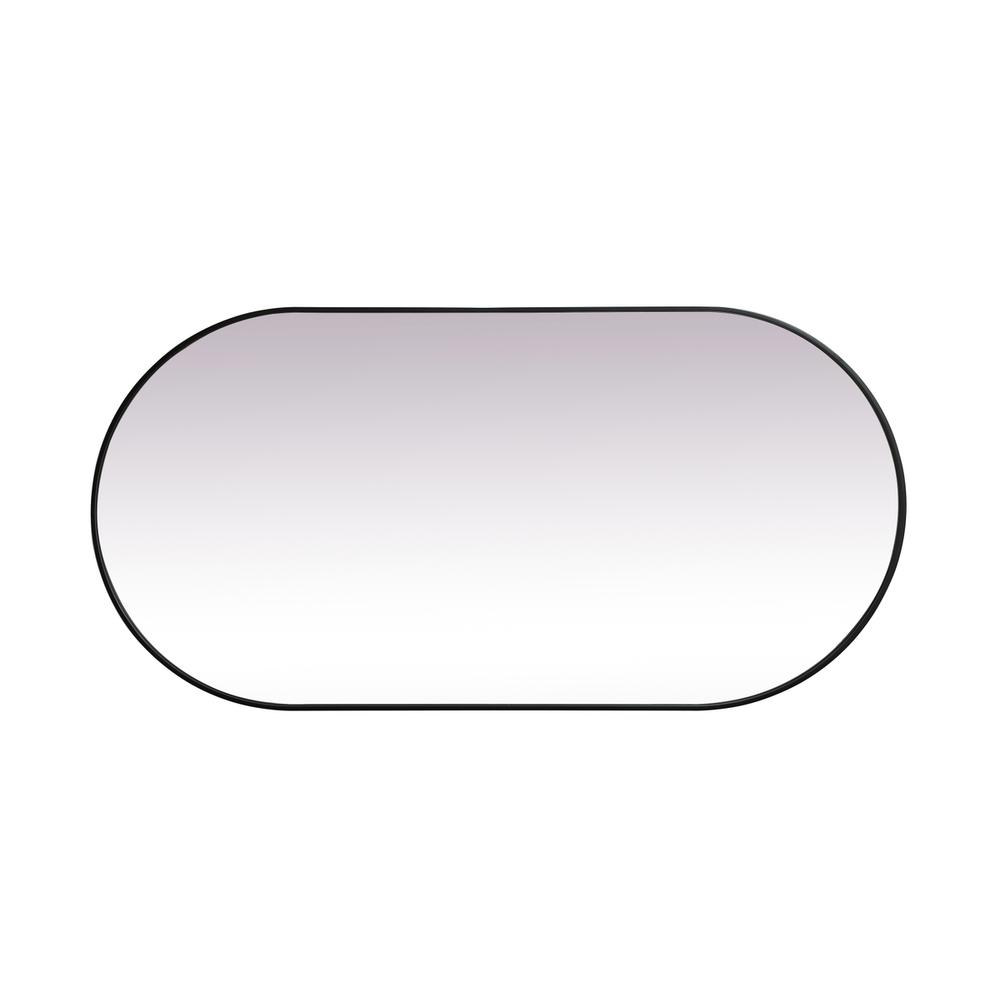Metal Frame Oval Mirror 36x72 Inch in Black. Picture 8