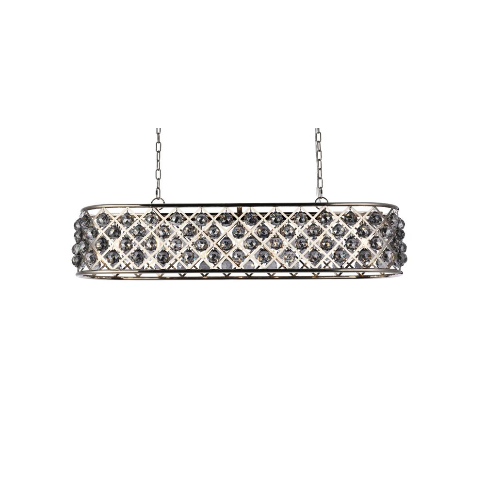 Madison 7 light polished Nickel Chandelier Silver Shade (Grey) Royal Cut Crystal. Picture 2