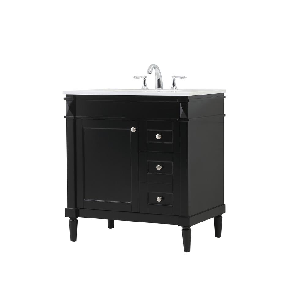 32 inch Single bathroom vanity in black. Picture 7