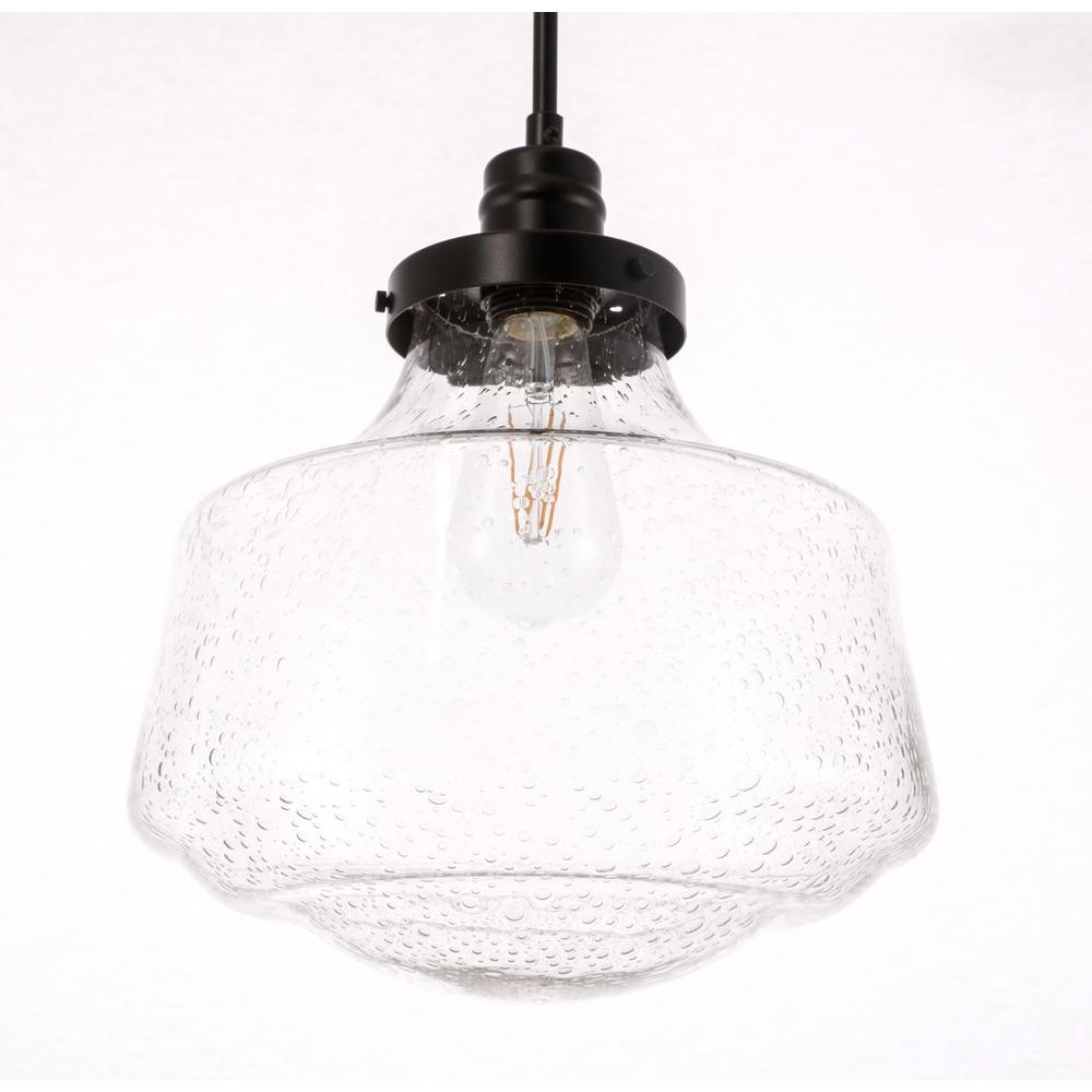 Lyle 1 light Black and Clear seeded glass pendant. Picture 11