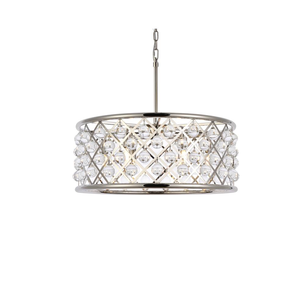 Madison 6 light polished Nickel Chandelier Clear Royal Cut Crystal. Picture 2
