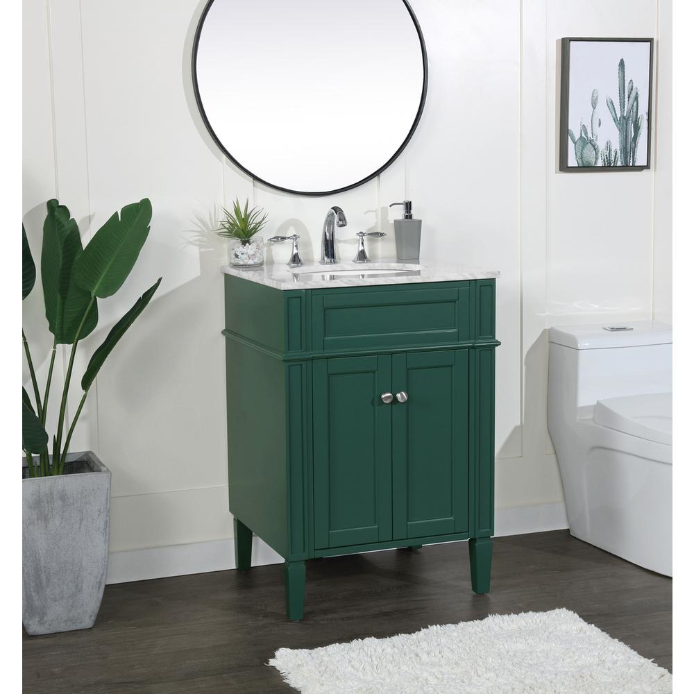 24 inch Single bathroom vanity in green. Picture 2