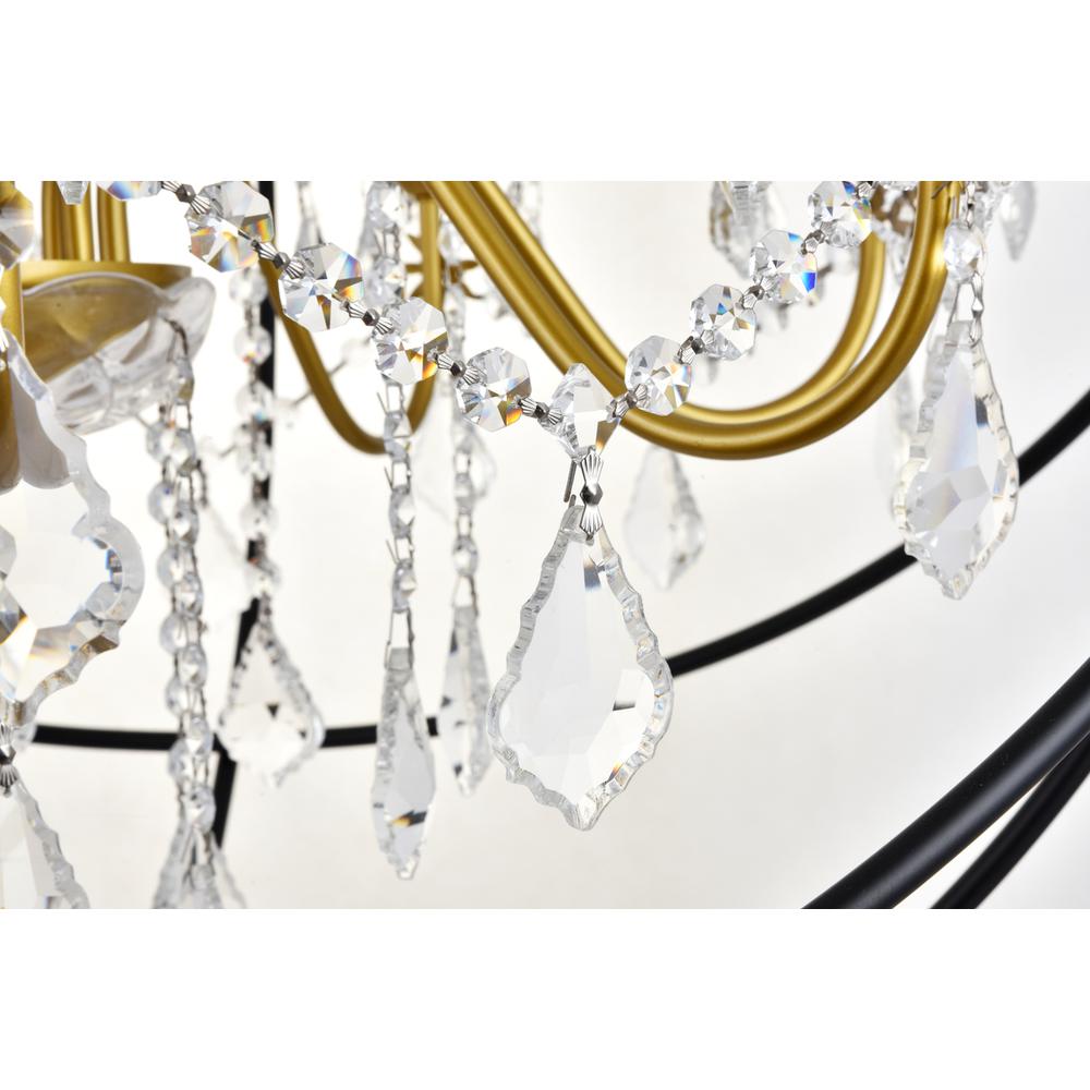 Cordelia 8 Light Black and Gold Crystal Pendant. Picture 4
