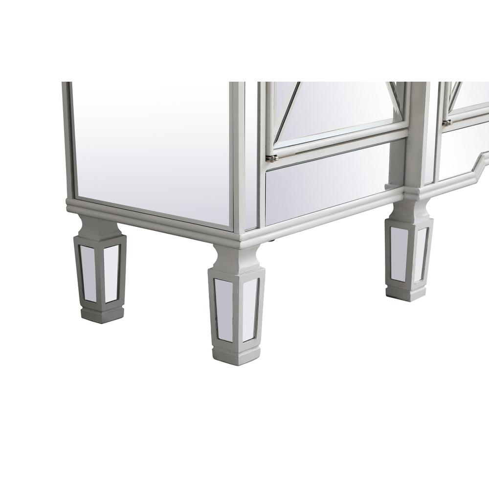 60 inch mirrored credenza in antique white. Picture 7