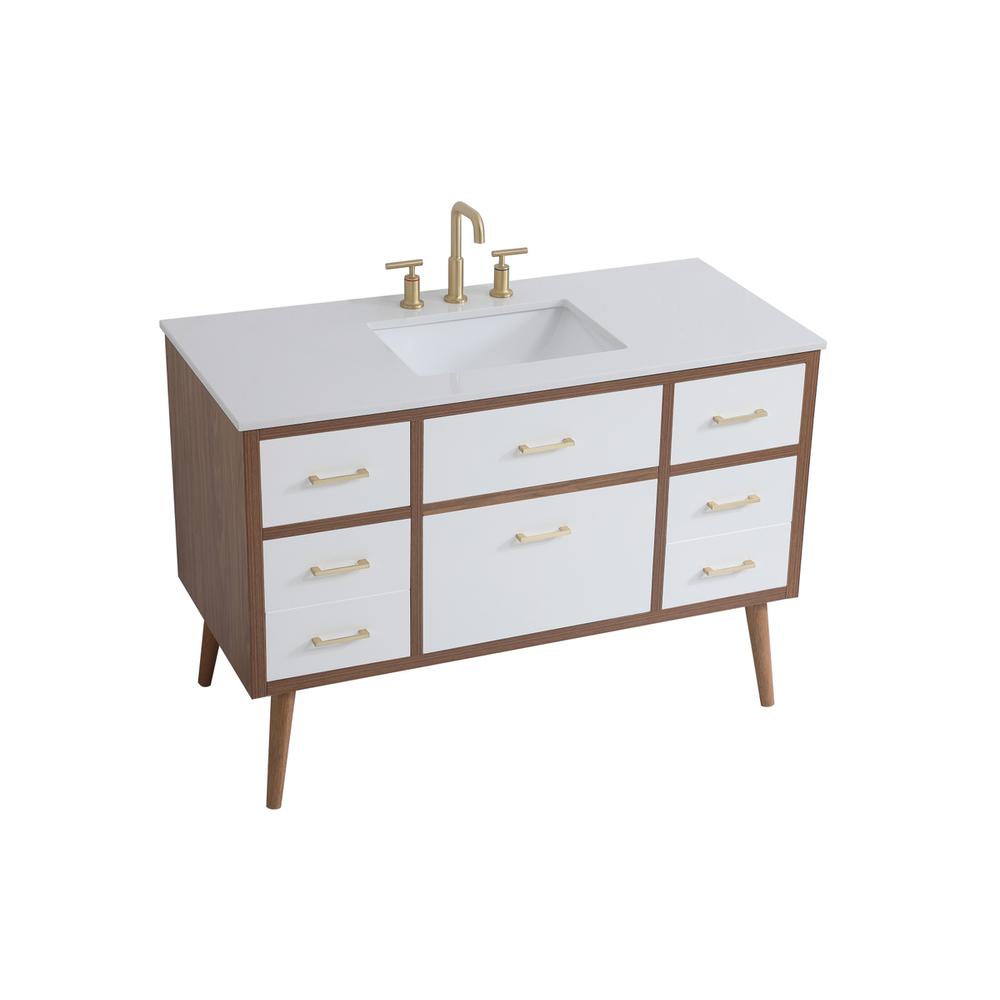 48 inch bathroom vanity in White. Picture 8