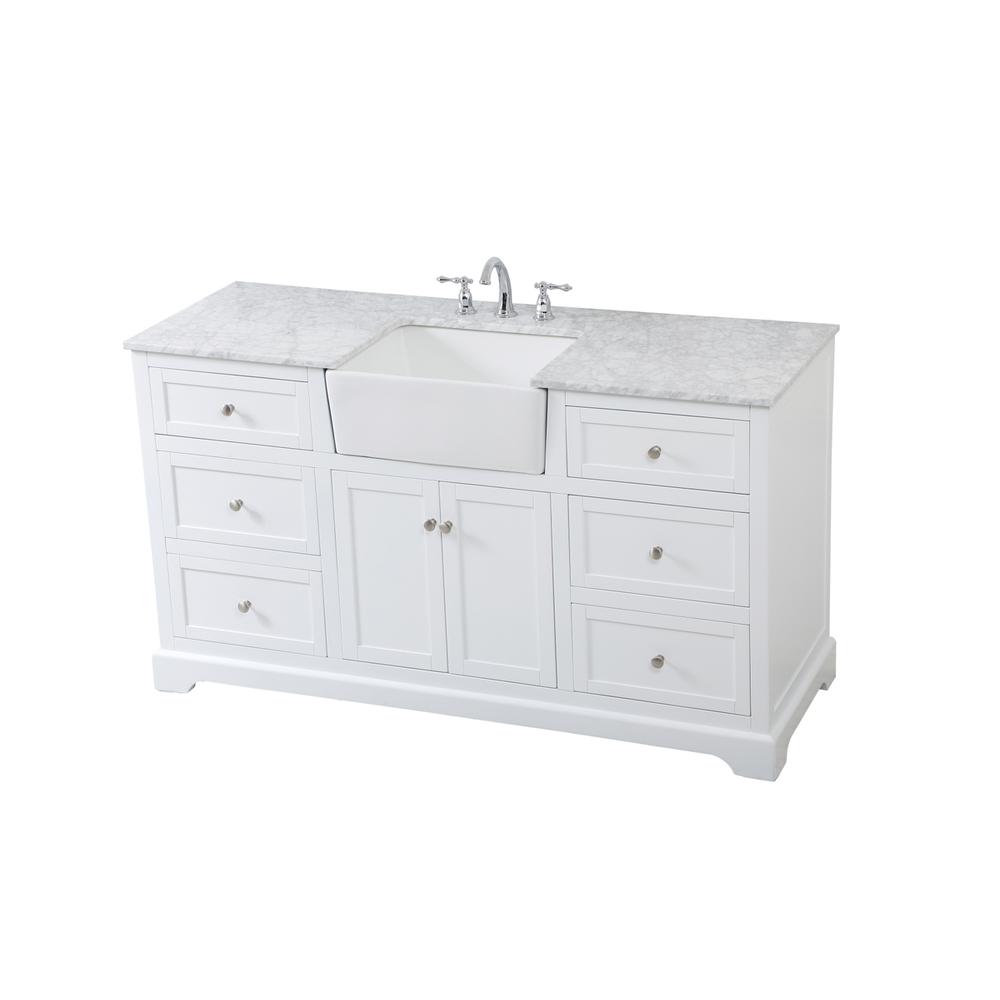 60 inch Single bathroom vanity in white. Picture 8