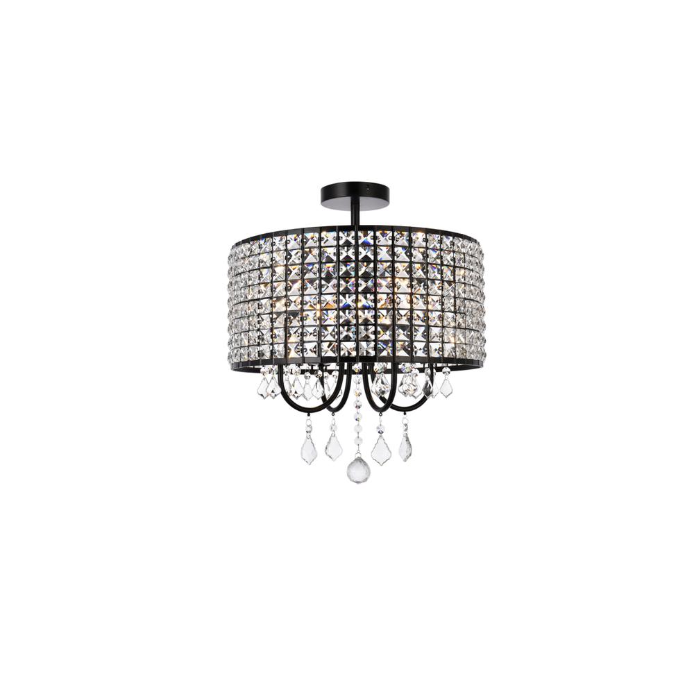 Elise 17 inch flush mount in black. Picture 1