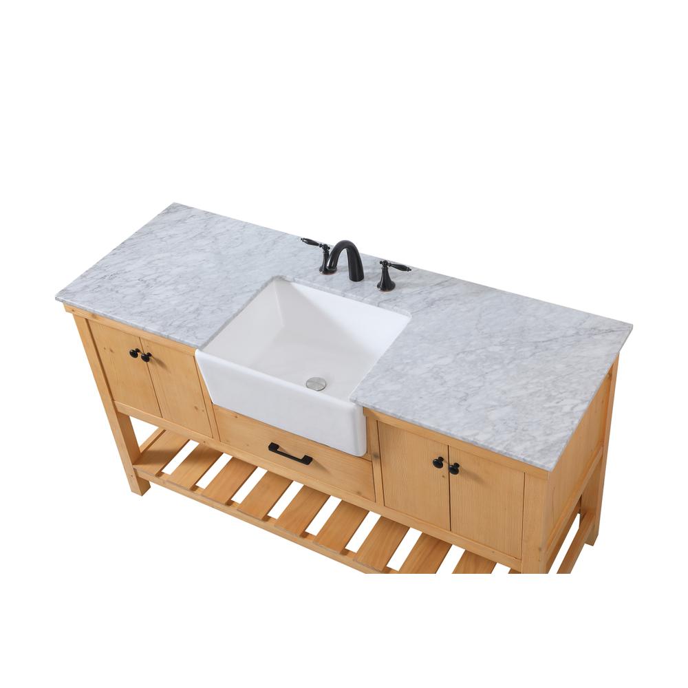 60 inch Single bathroom vanity in natural wood. Picture 10