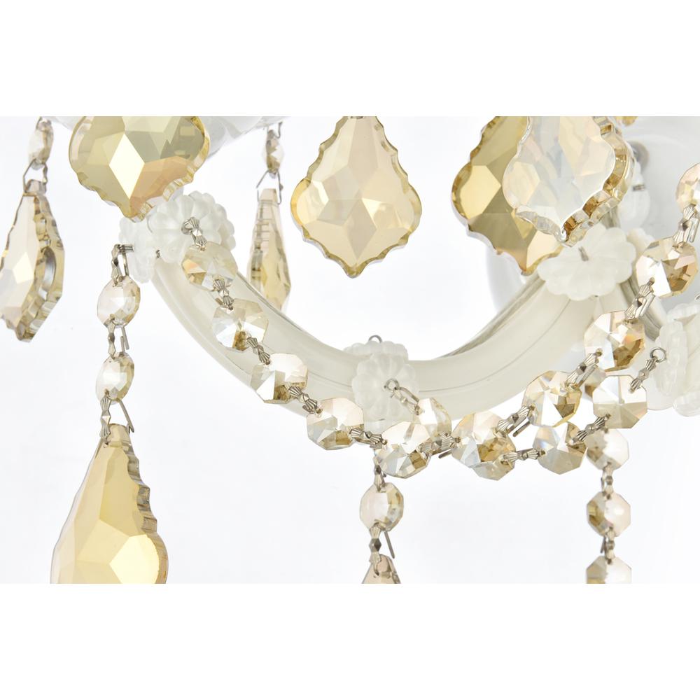 Maria Theresa 3 light white Wall Sconce Golden Teak (Smoky) Royal Cut Crystal. Picture 5