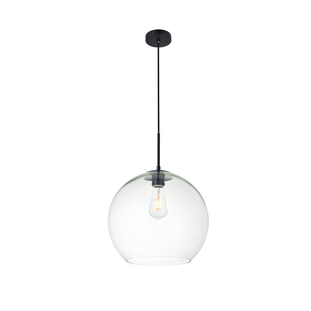 Baxter 1 Light Black Pendant With Clear Glass. Picture 2