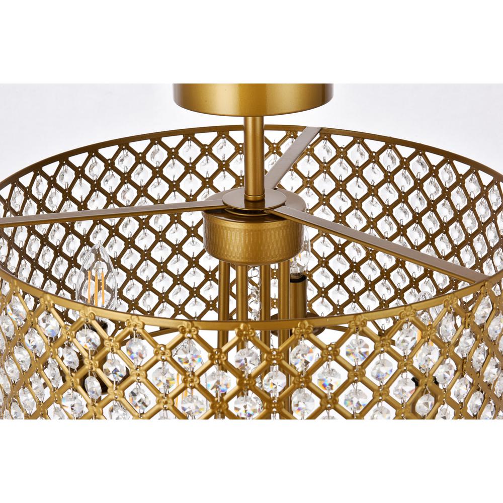 Elise 17 inch flush mount in brass. Picture 5