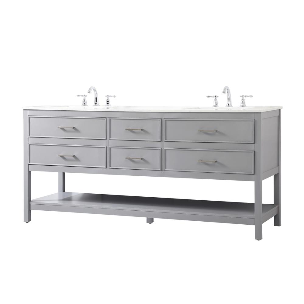 72 inch double bathroom vanity in gray. Picture 7