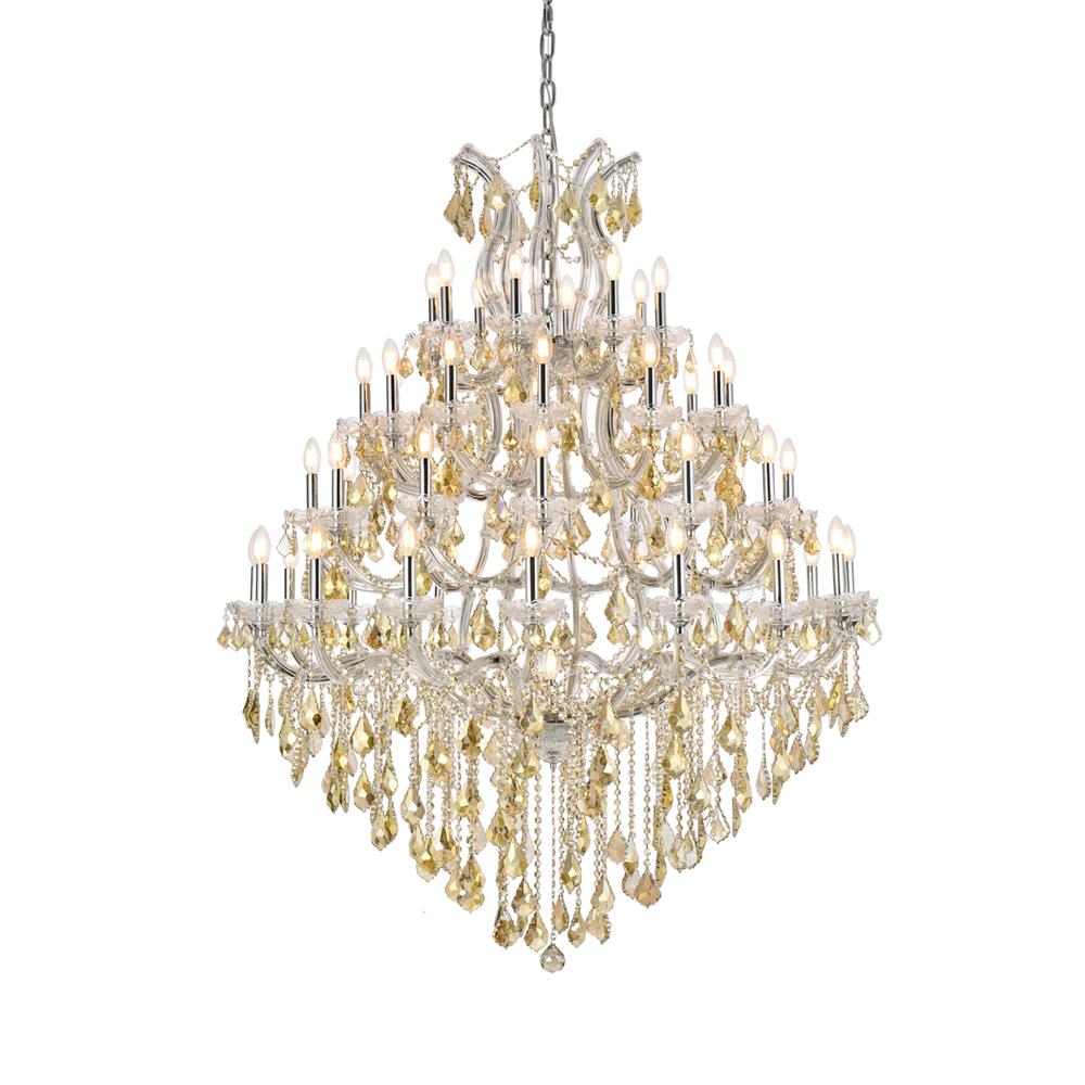 Maria Theresa 49 light Chrome Chandelier Golden Teak (Smoky) Royal Cut Crystal. Picture 2