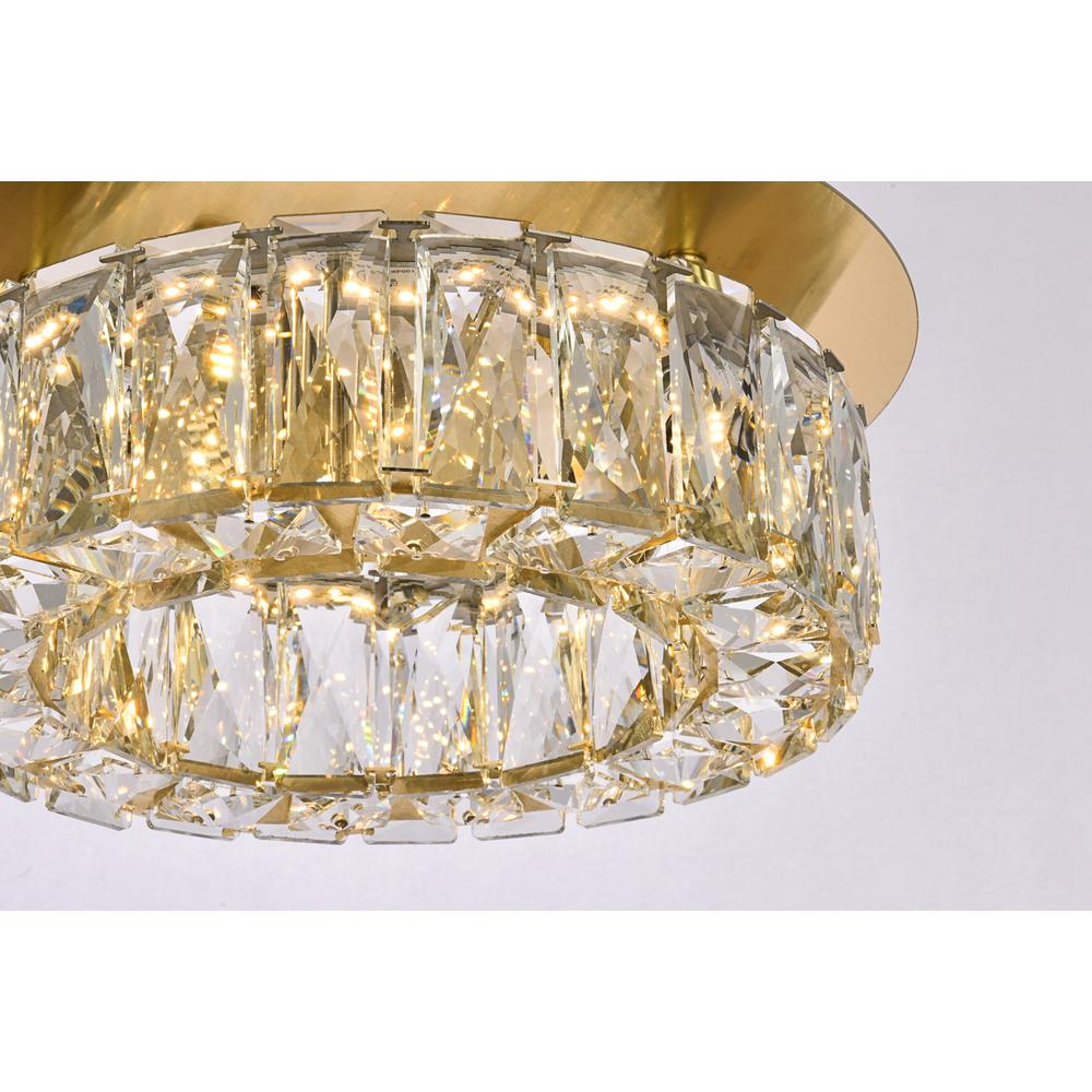 Monroe 12 inch LED Single flush mount in gold. Picture 3