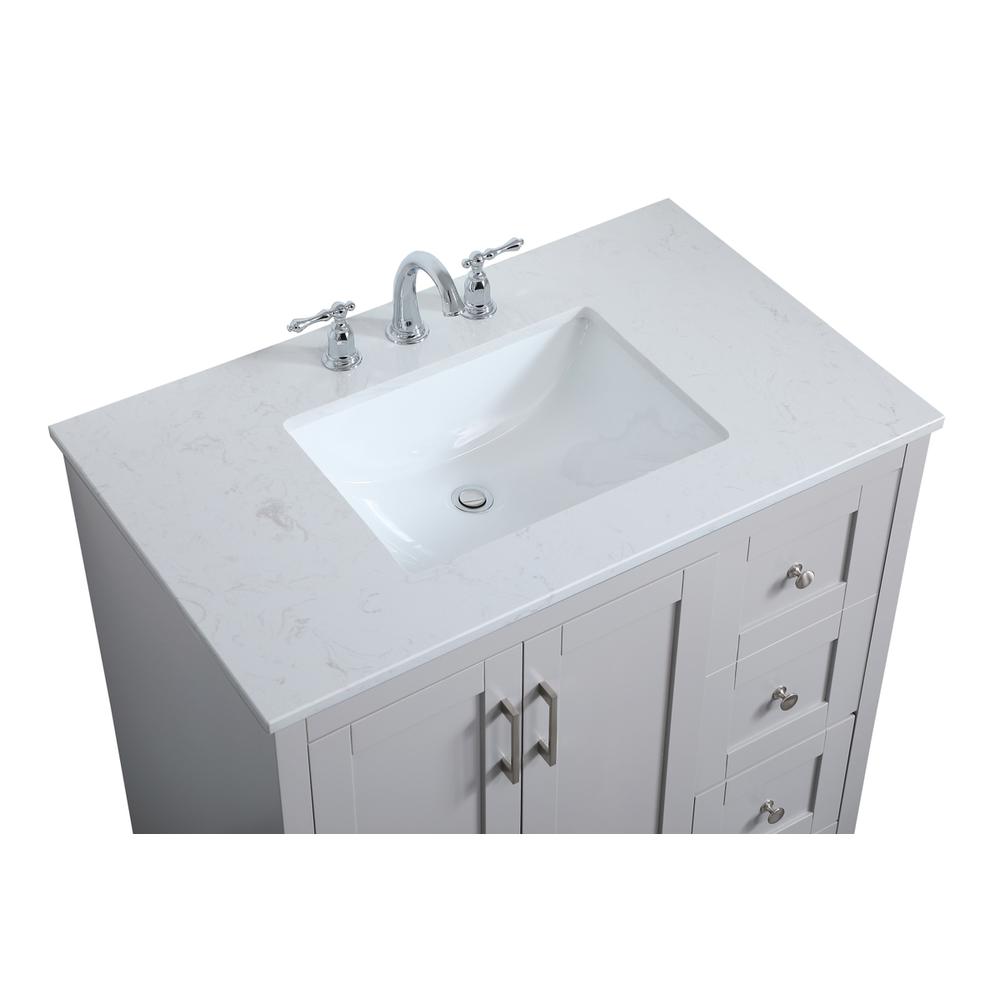 36 inch Single Bathroom Vanity in Grey. Picture 10