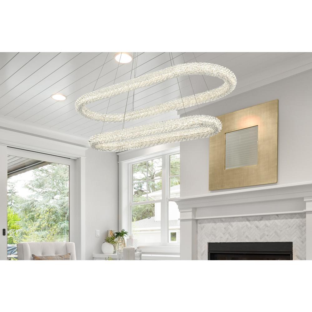 Bowen 42 inch Adjustable LED Chandelier in Satin Gold. Picture 11