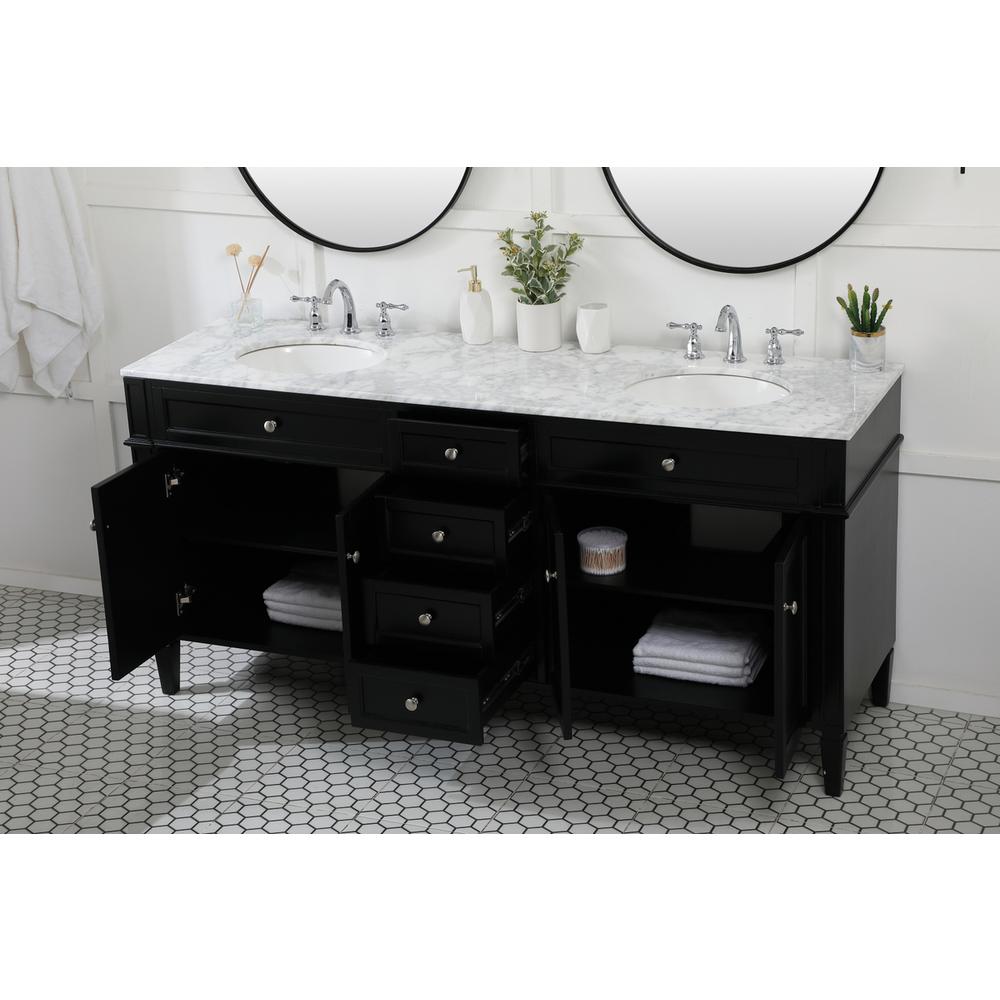 72 inch double bathroom vanity in black. Picture 3