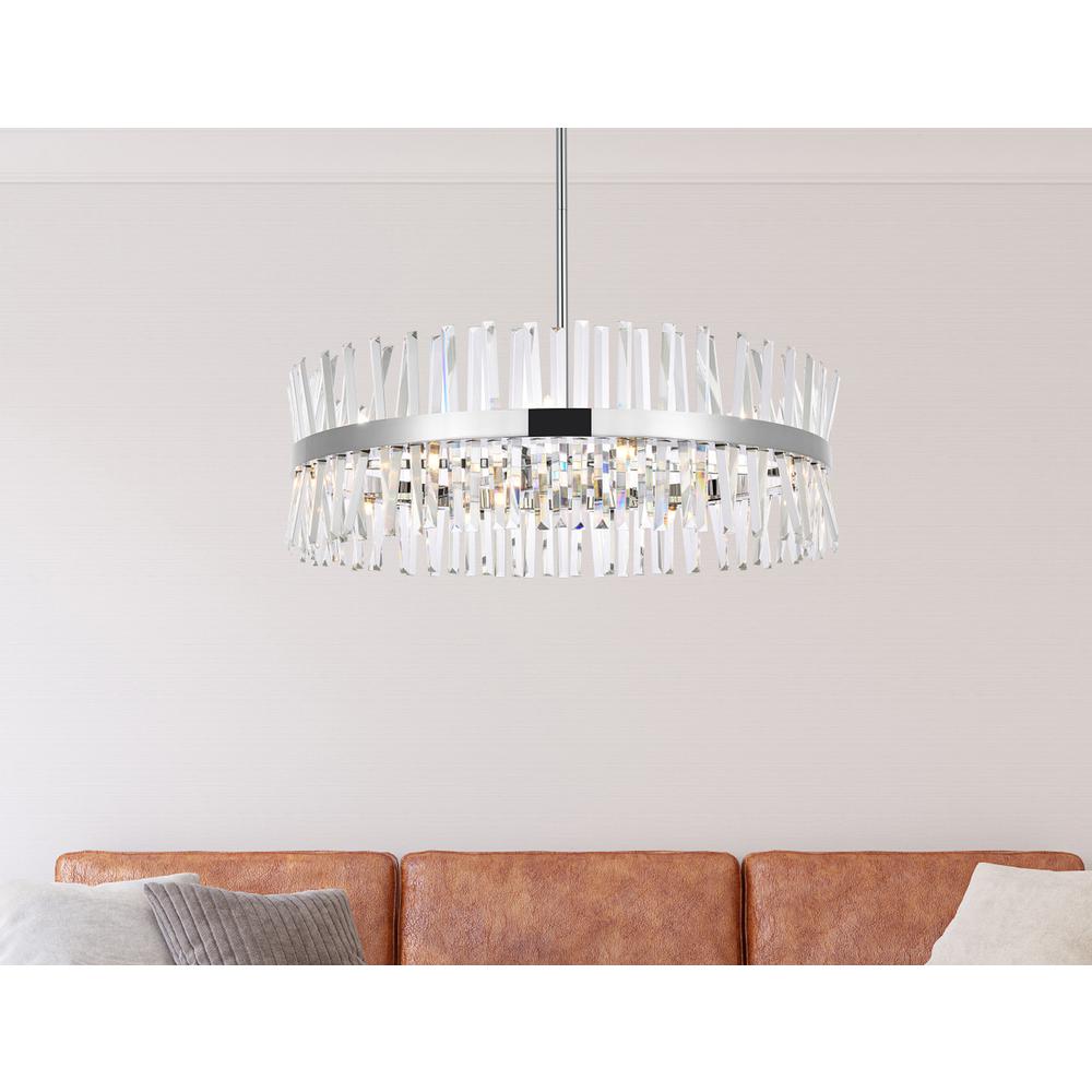 Serephina 36 inch crystal round chandelier light in chrome. Picture 8