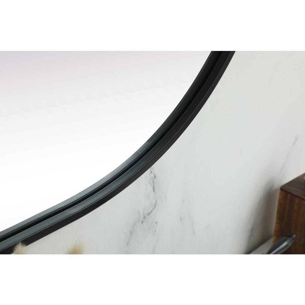 Metal Frame Oval Mirror 24x60 Inch in Black. Picture 6