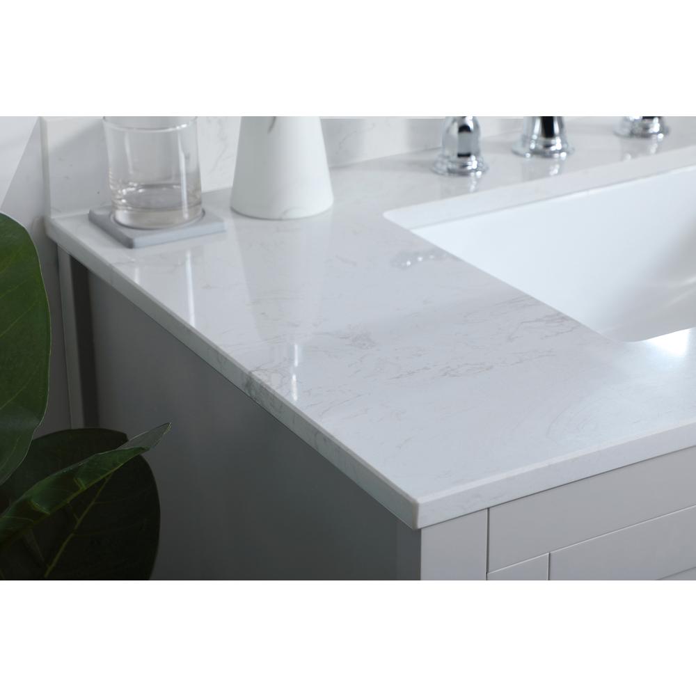 36 inch Single Bathroom Vanity in Grey with Backsplash. Picture 4