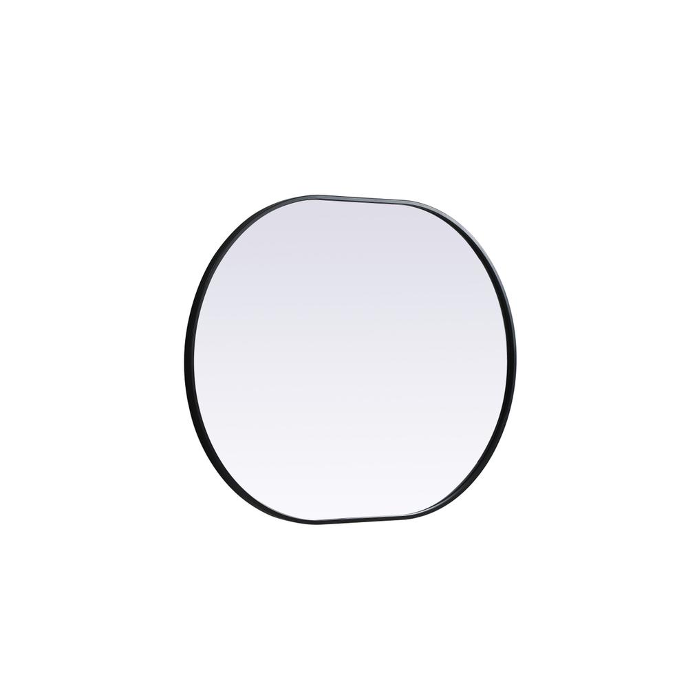 Metal Frame Oval Mirror 30x40 Inch in Black. Picture 9