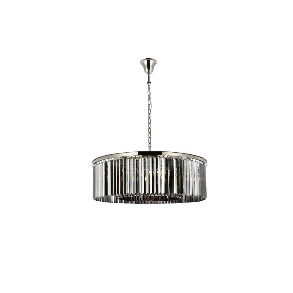Sydney 10 light polished nickel Chandelier Silver Shade (Grey) Royal Cut Crystal. Picture 1