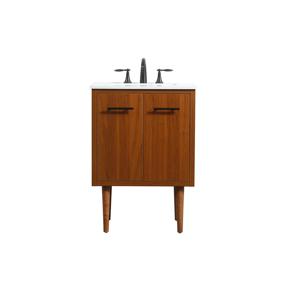 24 inch Single bathroom vanity in teak. Picture 1