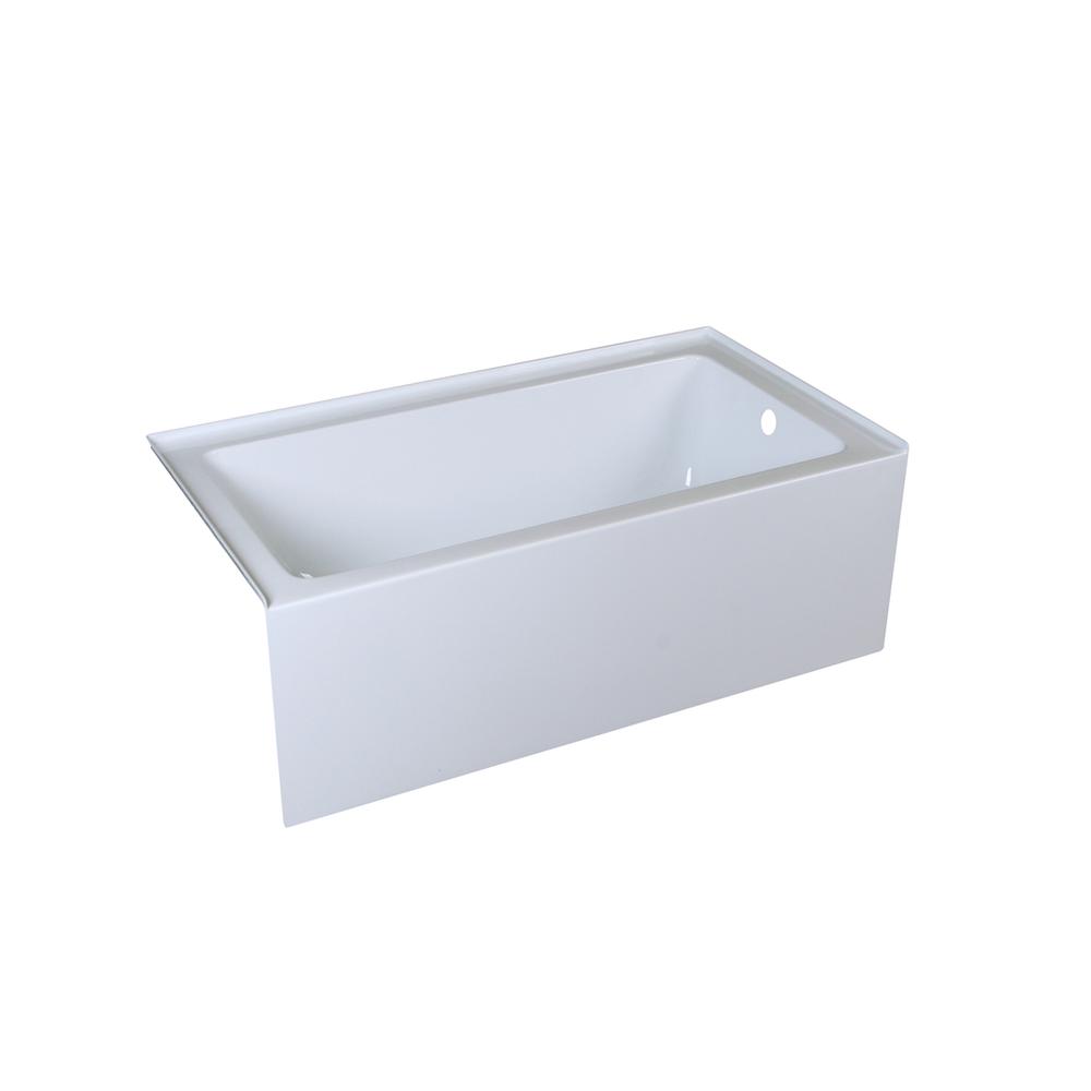 Alcove soaking bathtub 32x60 inch right drain in glossy white. Picture 8