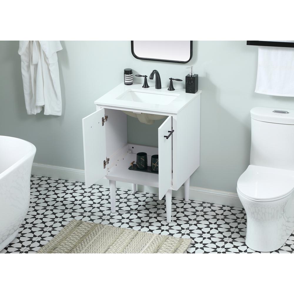 24 inch Single bathroom vanity in white. Picture 3