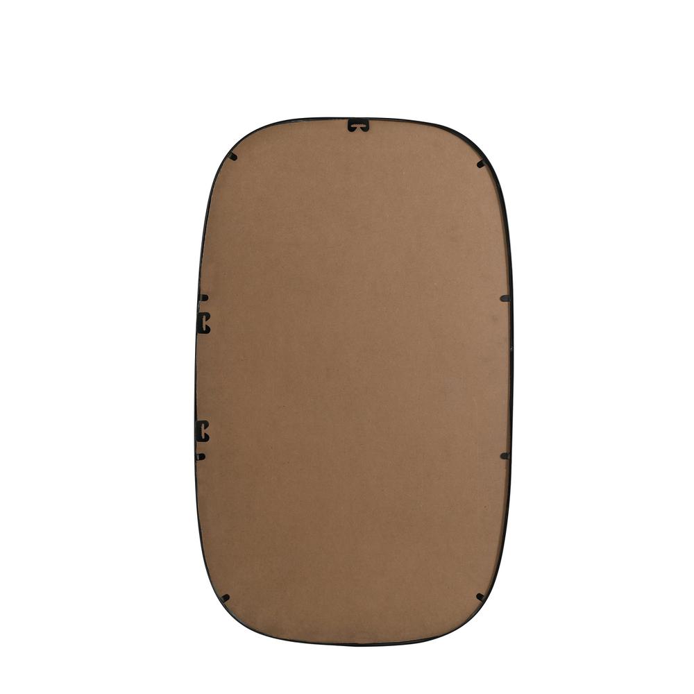 Metal Frame Oval Mirror 24x40 Inch in Black. Picture 10