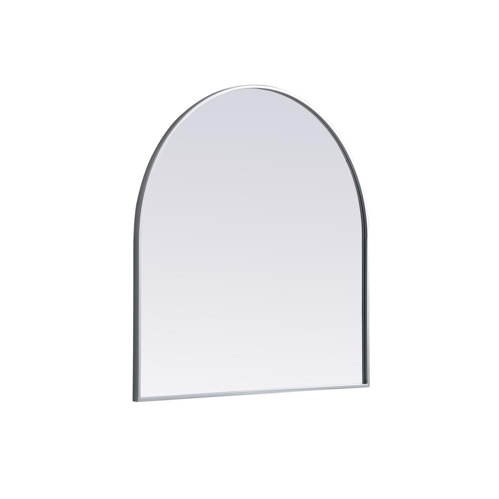 Metal Frame Arch Mirror 36x36 Inch in Silver. Picture 7