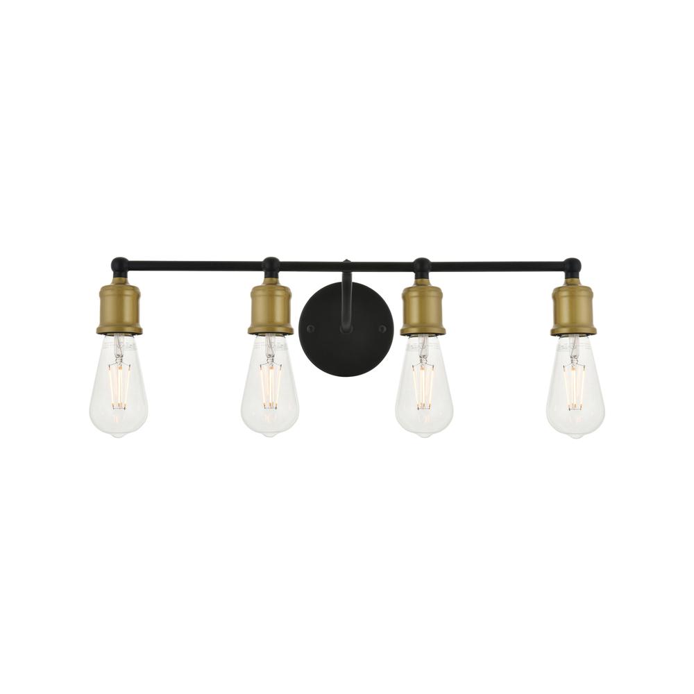 Serif 4 light brass and black Wall Sconce. Picture 1