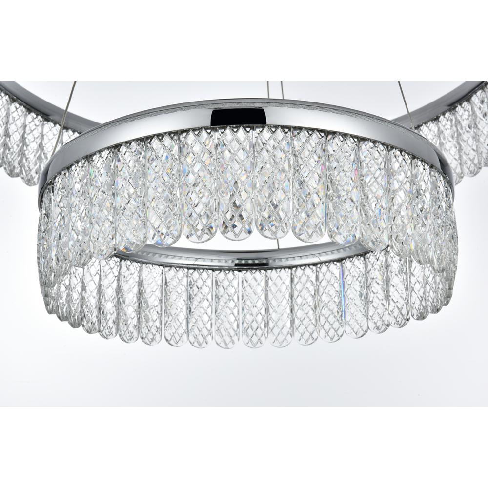 Rune 24 inch Adjustable LED chandelier in Chrome. Picture 5