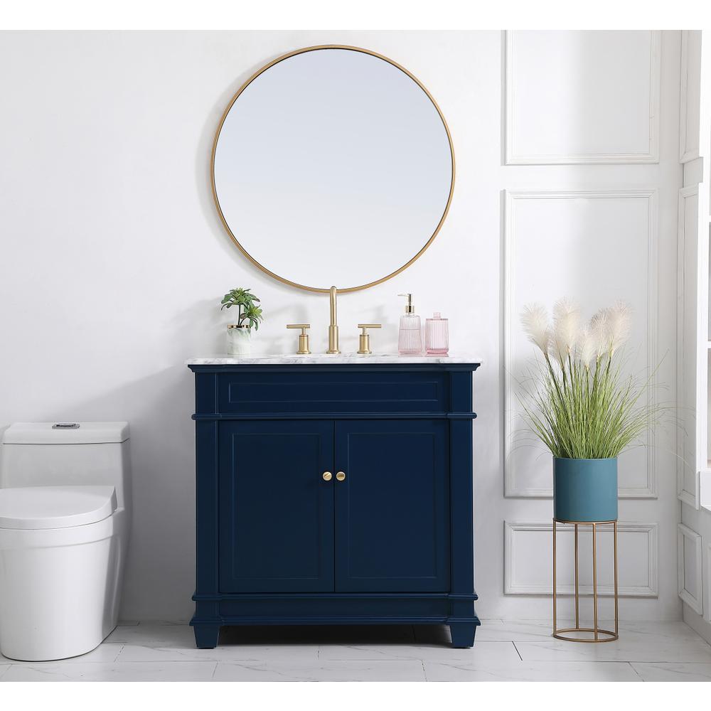 36 inch Single Bathroom Vanity set in Blue. Picture 4