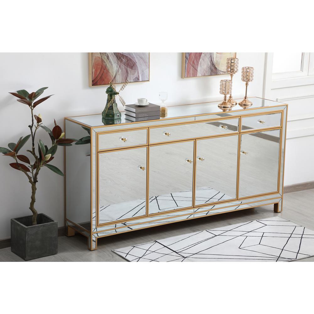 Reflexion 72 in. mirrored credenza in gold. Picture 3