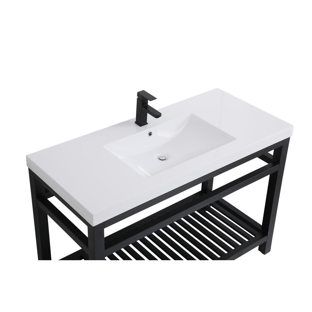 48 inch Single Bathroom Metal Vanity in Black. Picture 8