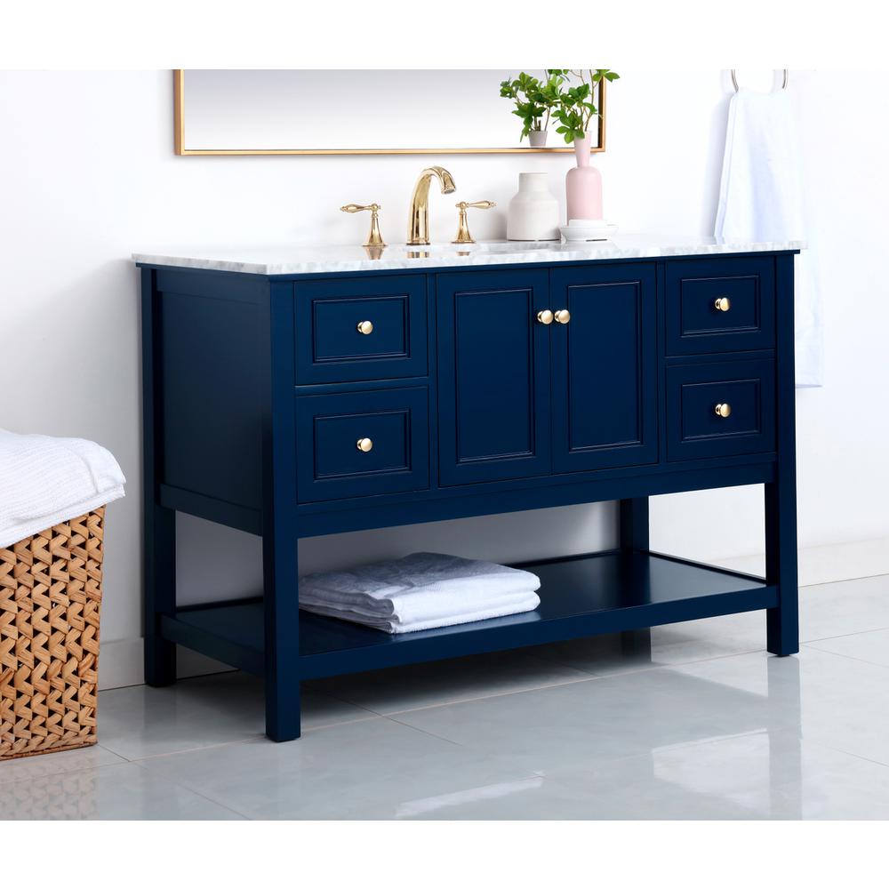 48 inch Single bathroom vanity in Blue. Picture 3